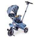 Rowerek trójkołowy Spacerówka 2w1, obracane siedzisko, składany daszek, NIEBIESKI - ECOTOYS