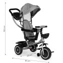 Trójkołowy rowerek spacerówka 2w1 obracane siedzisko składany daszek szary ECOTOYS