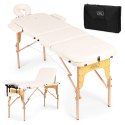 Drewniany stół do masażu i rehabilitacji 3-segmentowy składany w walizkę + torba ModernHome