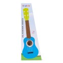 Gitara ukulele dla dzieci drewniana 4 struny nylonowe kostka do gry ECOTOYS
