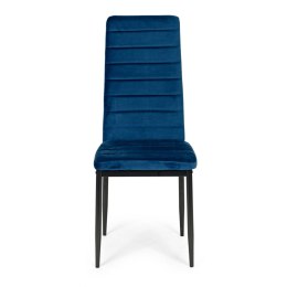 Krzesła z wyprofilowanym oparciem- VELVET NIEBIESKI - 4 sztuki