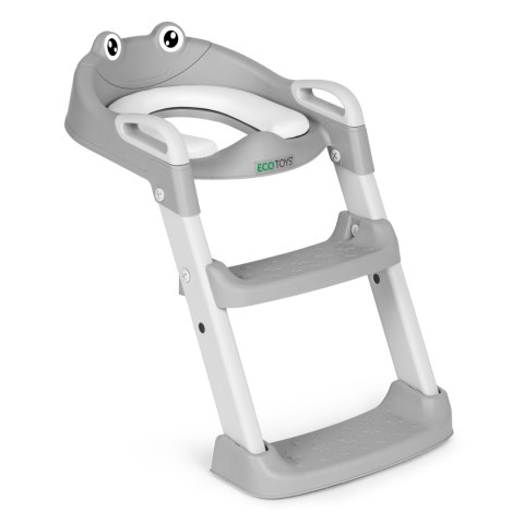 Nakładka na toaletę dla dzieci ze schodkami i drabinką szara ECOTOYS