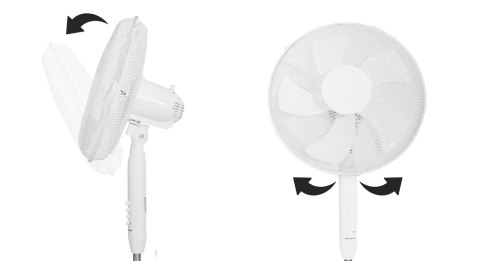 Wentylator podłogowy wiatrak stojący 45W 3 tryby pracy 5 łopatek biały