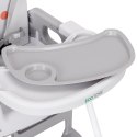 Fotelik krzesełko do karmienia dzieci 3w1 podwójna tacka 5-punktowe pasy szary ECOTOYS