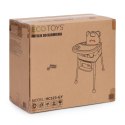 Fotelik krzesełko do karmienia dzieci 3w1 podwójna tacka 5-punktowe pasy szary ECOTOYS