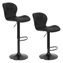 Hoker stołek barowy obrotowy regulacja wysokości podnóżek czarny ModernHome