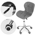 Krzesło biurowe obrotowe z szerokim oparciem regulacja wysokości szare ModernHome