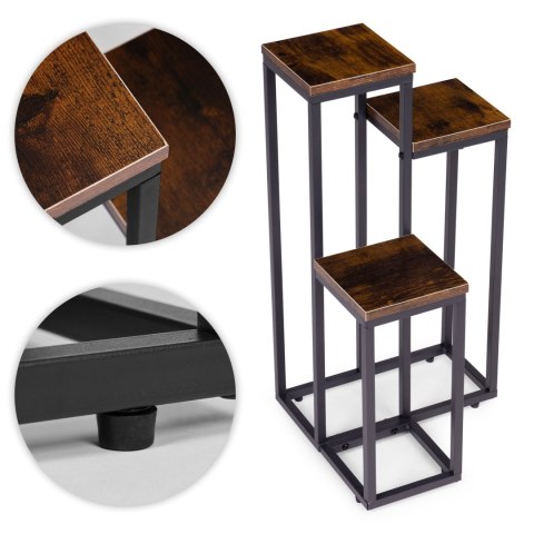 Kwietnik stojący stojak na kwiaty ozdoby 3 półki loft ModernHome