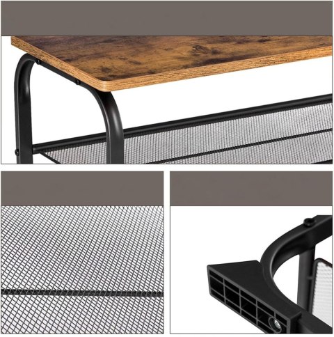 Regał na buty z siedziskiem loftowy 2 półki