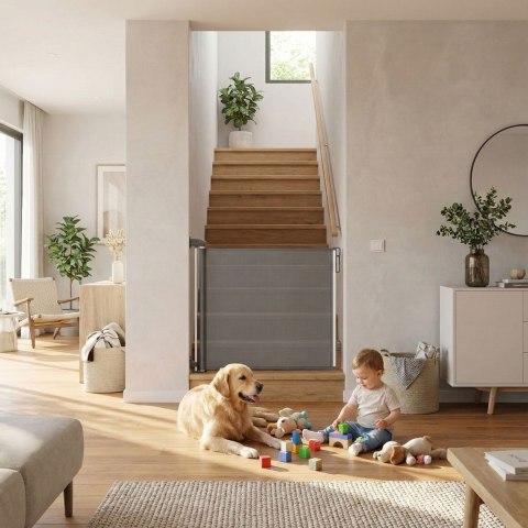 Bramka barierka roleta 160 cm ochronna zabezpieczająca na schody i drzwi szara ECOTOYS