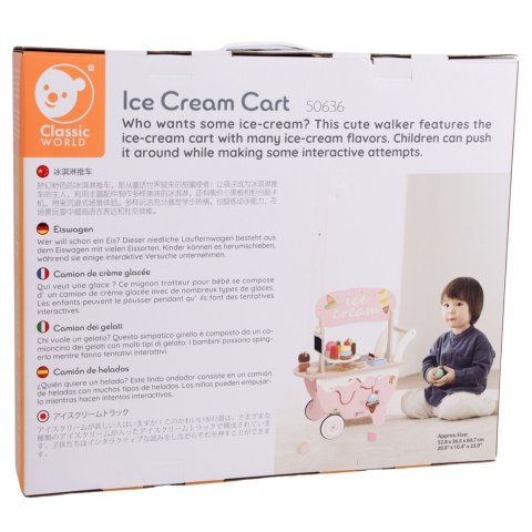 CLASSIC WORLD Drewniana Lodziarnia 3w1 Wózek 40 el.