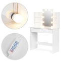 Duża toaletka kosmetyczna z lustrem i oświetleniem LED 3 barwy regulacja jasności ModernHome