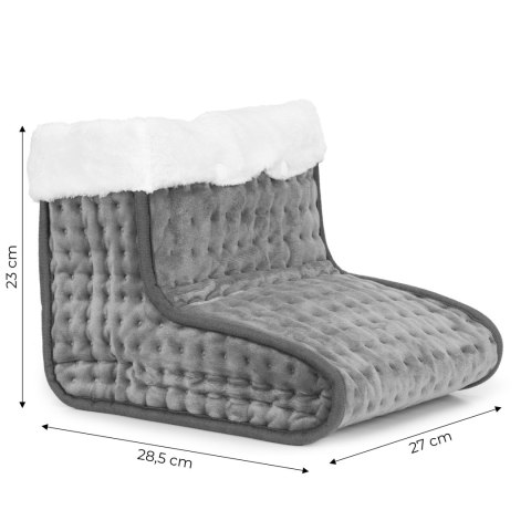 Elektryczny ogrzewacz do stóp z pilotem miękki but 10 poziomów grzania ciemnoszary ModernHome