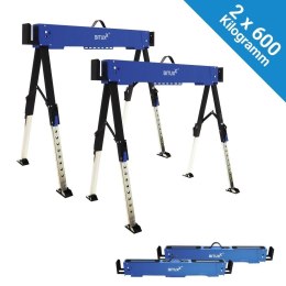 Kozioł roboczy składany regulowany 600 kg 62-87 cm zestaw 2 szt.