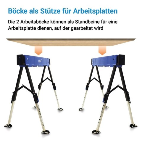 Kozioł roboczy składany regulowany 600 kg 62-87 cm zestaw 2 szt.