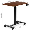 Mobilne biurko regulowane 70x48 cm stolik pod laptopa regulacja wysokości 71,5-112 cm ModernHome