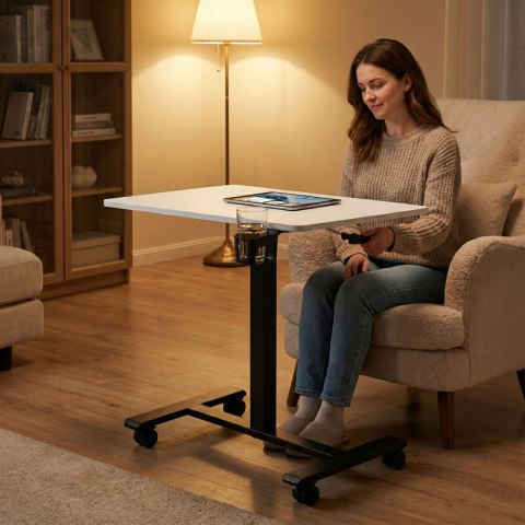 Mobilne biurko regulowane 70x48 cm stolik pod laptopa regulacja wysokości 71,5-112 cm ModernHome