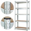 Regał magazynowy 205x120x45 cm stal galwanizowana 5 półek 875 kg ModernHome
