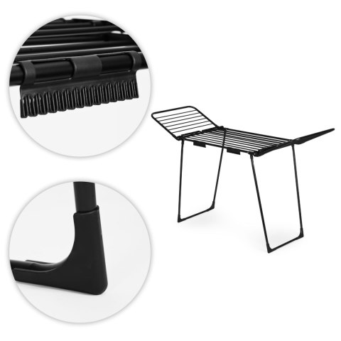 Suszarka na pranie odzież bieliznę stojąca 25 metrów 4 skrzydła składana czarna