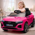 AUDI SQ8 RÓŻOWY Auto na akumulator, Pilot, Światła, Muzyka, Skóra, koła EVA