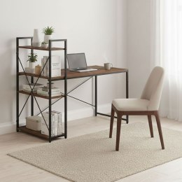 Biurko komputerowe szkolne 120x60 cm regał z 3 półkami ciemny orzech loft ModernHome