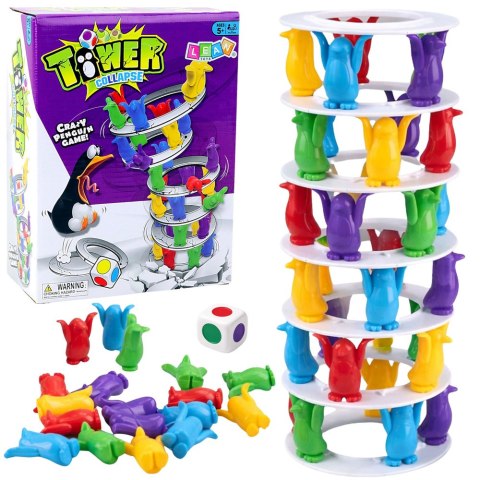 Gra Zręcznościowa Rodzinna Szalone Pingwiny Na Wieży Kolorowe
