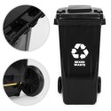 Kosz na śmieci pojemnik 120L kubeł śmietnik czarny odpady zmieszane gumowe koła