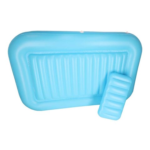 Materac dmuchany do pływania, leżak do opalania z poduszką niebieski
