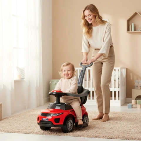 Pchacz J4 czerwony Pchacz Jeździk, chodzik, muzyka, klakson