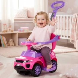 Pchacz J4 różowy Pchacz Jeździk, chodzik, muzyka, klakson