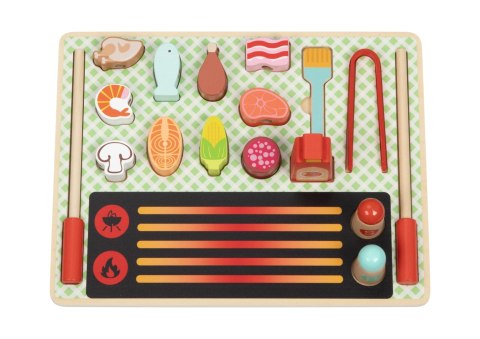 TOOKY TOY Drewniany Zestaw do Grillowania Tablica Edukacyjna
