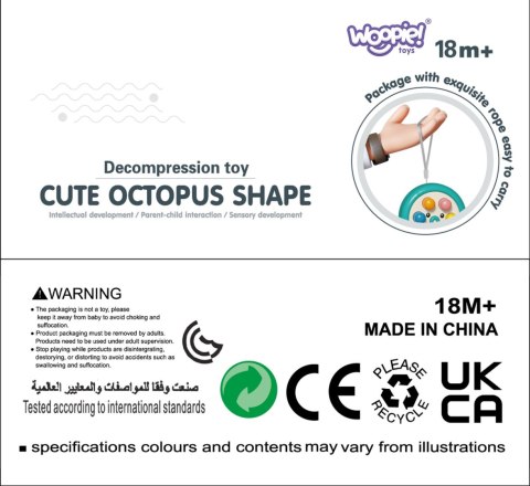 WOOPIE Gra Zręcznościowa Wbijanka Kreta Sznurek Ośmiornica Różowy 2w1