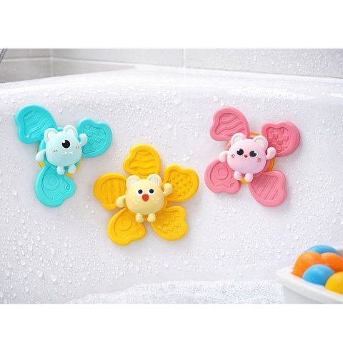 Zestaw Fidget Spinnery Grzechotki Wirujące Przyssawki Kolorowe 3 szt.