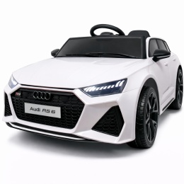 AUDI RS6 GT Biały Auto na akumulator EVA Skóra pilot