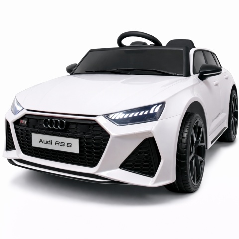 AUDI RS6 GT Biały Auto na akumulator EVA Skóra pilot