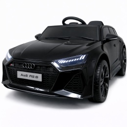 AUDI RS6 GT CZARNY Auto na akumulator EVA Skóra pilot