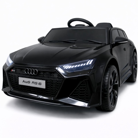 AUDI RS6 GT CZARNY Auto na akumulator EVA Skóra pilot