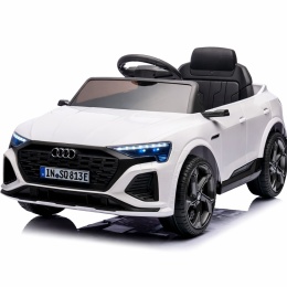 AUDI SQ8 BIAŁY Auto na akumulator, Pilot, Światła, Muzyka, Skóra, koła EVA