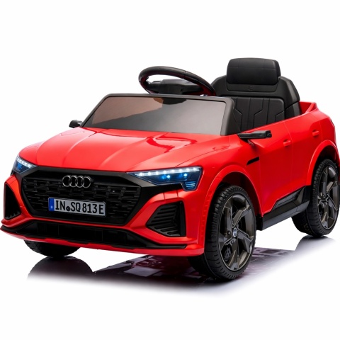 AUDI SQ8 CZERWONY Auto na akumulator, Pilot, Światła, Muzyka, Skóra, koła EVA