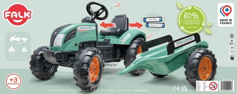 FALK Traktor Lander Zielony na Pedały z Przyczepką od 3 Lat