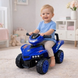 Jeździk QUAD J5 NIEBIESKI, chodzik, pchaczyk, muzyka, klakson