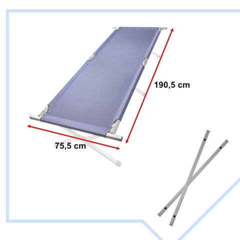Łóżko polowe LUARO składane turystyczne kanadyjka XXL niebieskie 150kg