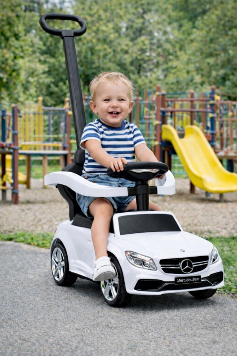 Pchacz Mercedes AMG c63 BIAŁY Jeździk, muzyka