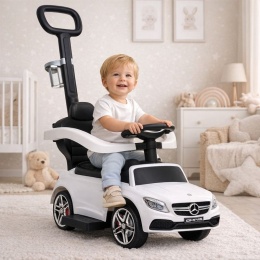 Pchacz Mercedes AMG c63 BIAŁY Jeździk, muzyka