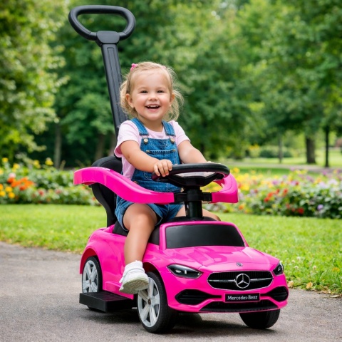 Pchacz Mercedes AMG c63 RÓŻOWY Jeździk, muzyka