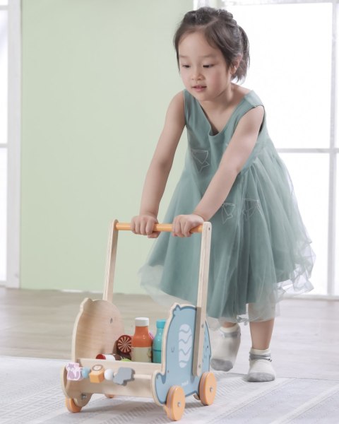 Viga PolarB Drewniany Wózek 2w1 Pchacz Słonik