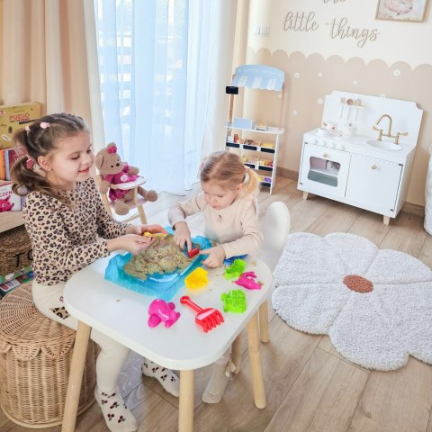 WOOPIE Piasek Kinetyczny 0,5 kg Zestaw Stolik z Foremkami