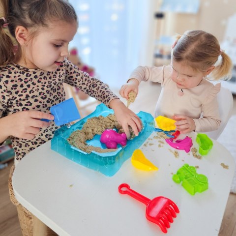 WOOPIE Piasek Kinetyczny 0,5 kg Zestaw Stolik z Foremkami