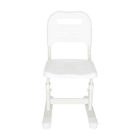 Biurko dziecięce szkolne regulowane krzesło lampka LED USB białe