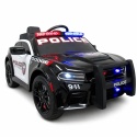 DODGE POLICJA SRT CZARNY Autko na akumulator Koła EVA Skóra pilot